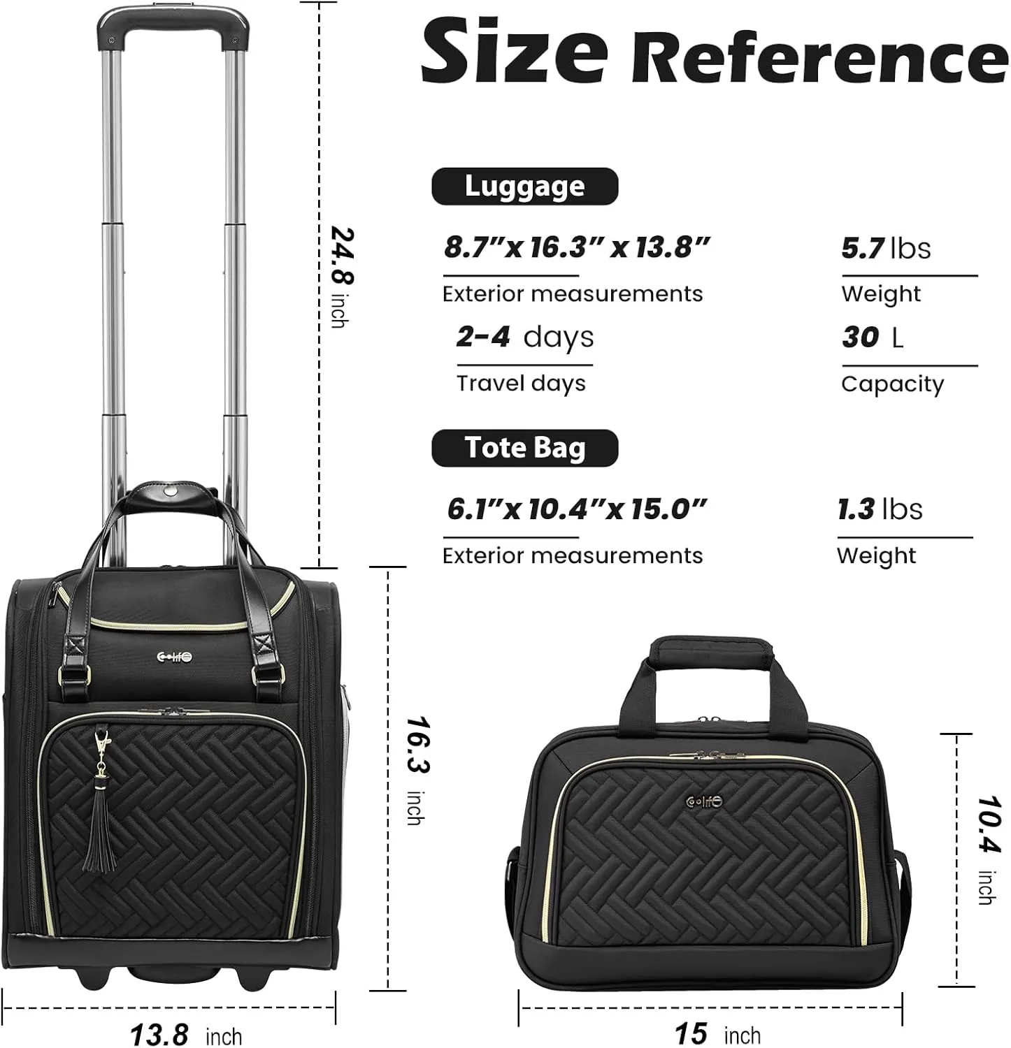 Coolife Luggage Carry On Luggage Underseat Luggage Suitcase Softside Wheeled Luggage Lightweight Rolling Travel Bag Underseater (Pink, Carry-On 16-Inch)