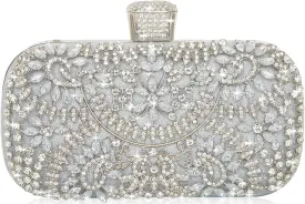 Covelin Women's Rhinestone Decorated Evening Bag, Tote Shoulder Crossbody Handbag with Chain