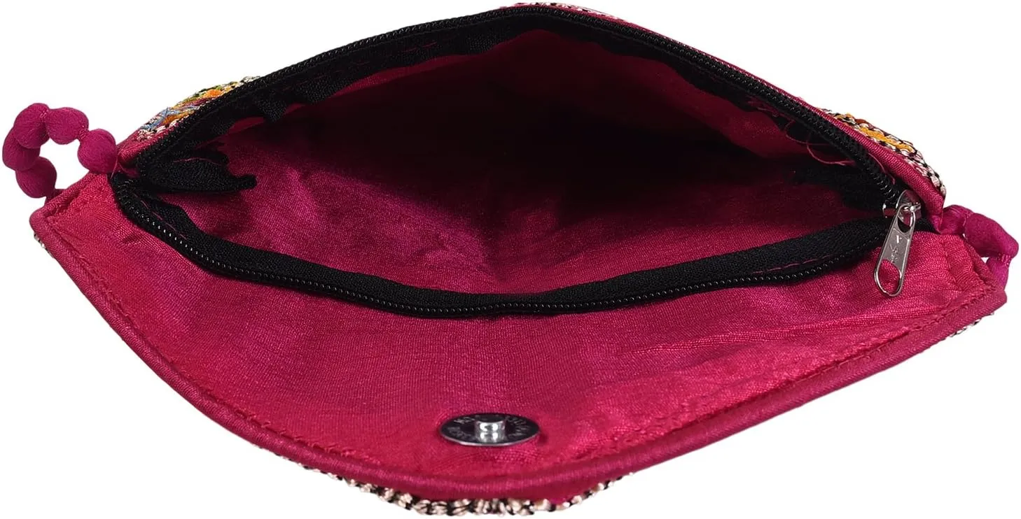 Craft Trade Clutch Bags for Women - Rajasthani Hand Embroidered Mini Crossbody Bag Women's Cluches for Wedding Party Gifts