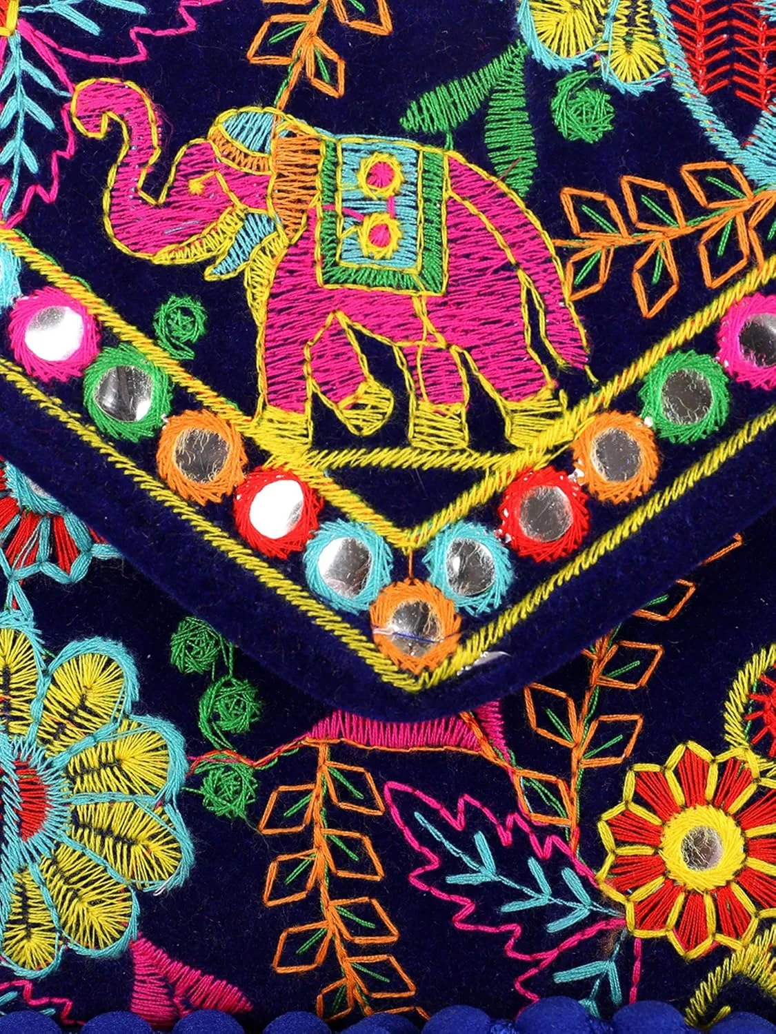 Craft Trade Clutch Bags for Women - Rajasthani Hand Embroidered Mini Crossbody Bag Women's Cluches for Wedding Party Gifts