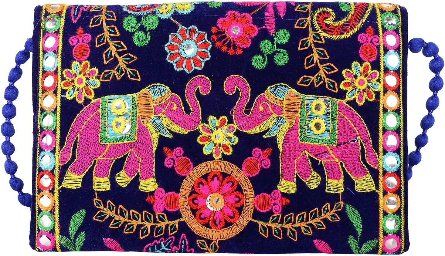 Craft Trade Clutch Bags for Women - Rajasthani Hand Embroidered Mini Crossbody Bag Women's Cluches for Wedding Party Gifts