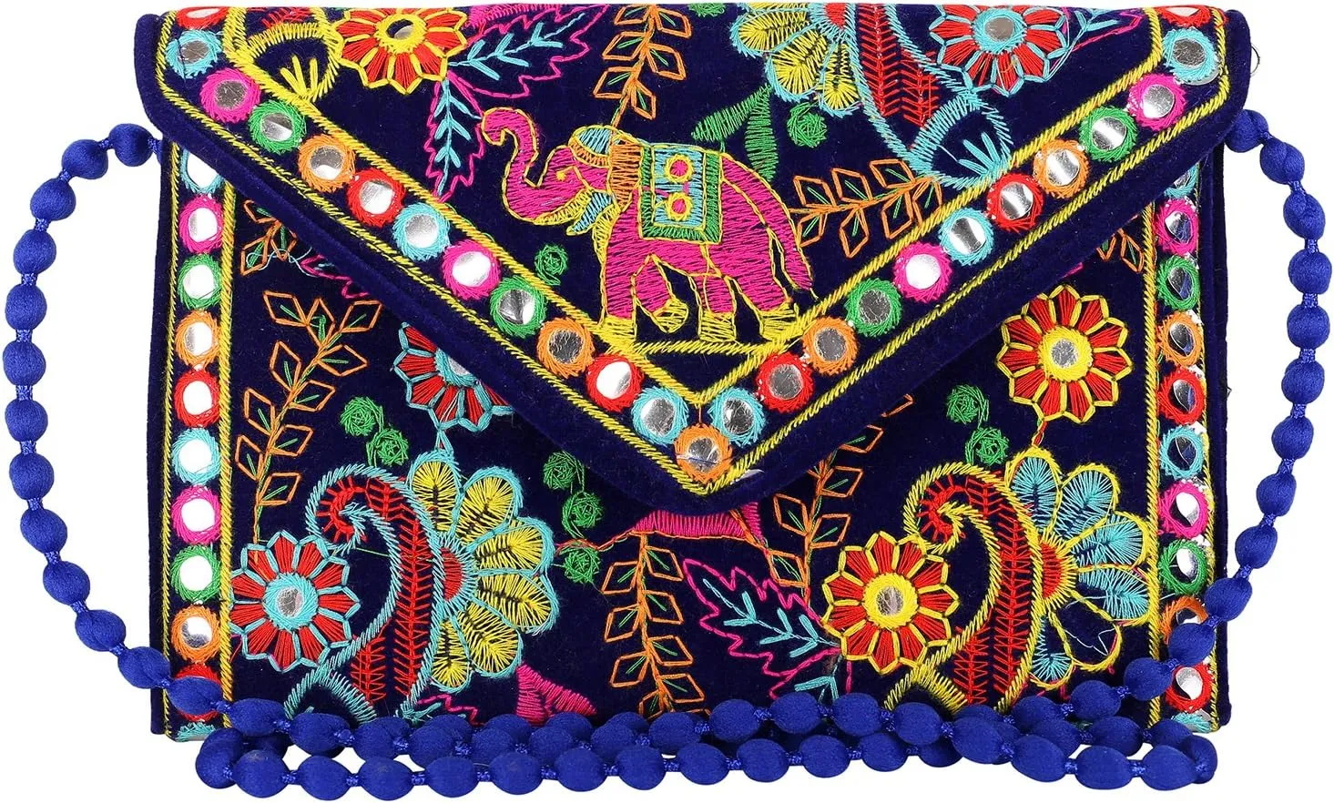 Craft Trade Clutch Bags for Women - Rajasthani Hand Embroidered Mini Crossbody Bag Women's Cluches for Wedding Party Gifts