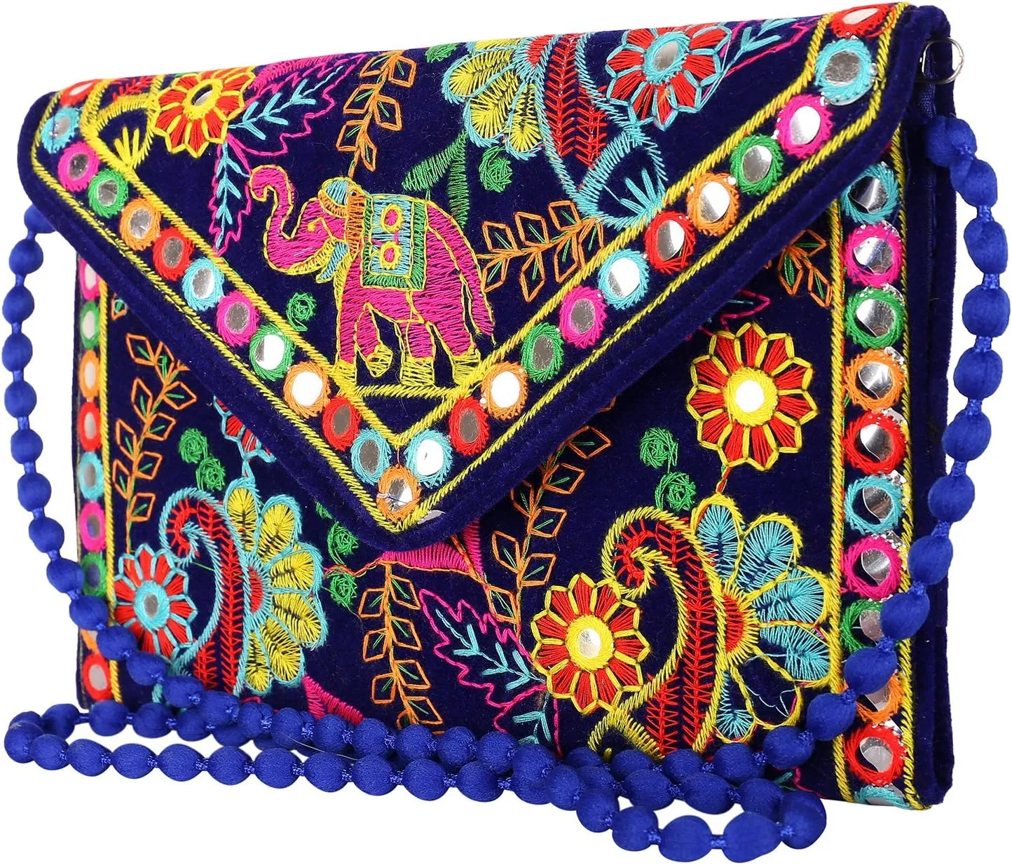 Craft Trade Clutch Bags for Women - Rajasthani Hand Embroidered Mini Crossbody Bag Women's Cluches for Wedding Party Gifts