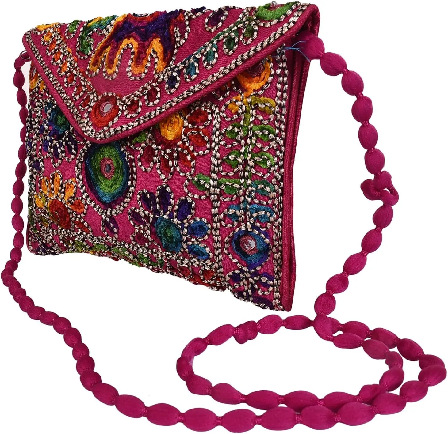 Craft Trade Clutch Bags for Women - Rajasthani Hand Embroidered Mini Crossbody Bag Women's Cluches for Wedding Party Gifts