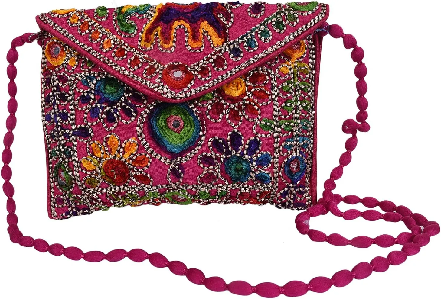 Craft Trade Clutch Bags for Women - Rajasthani Hand Embroidered Mini Crossbody Bag Women's Cluches for Wedding Party Gifts