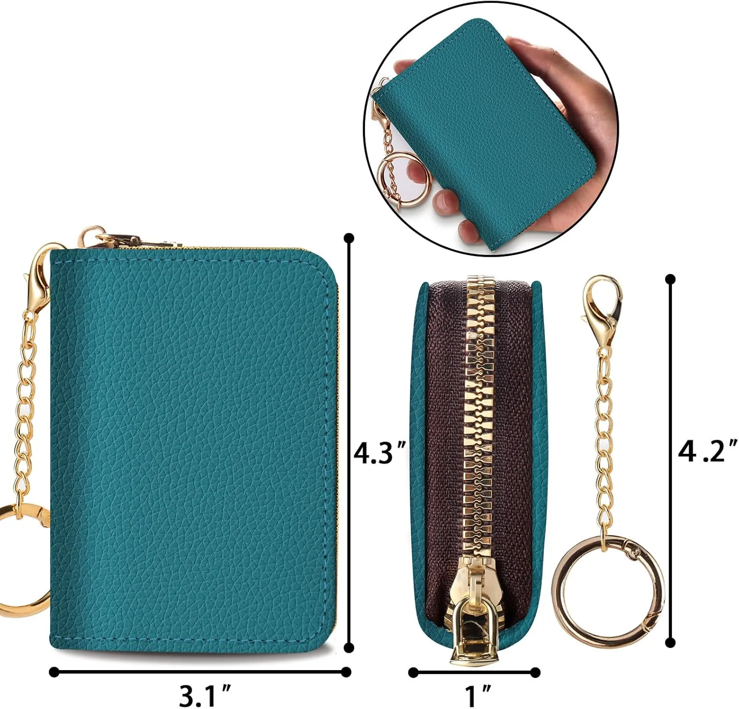 Credit Card Holder RFID Wallet, Small Card Holder Wallet for Women with Keychain Zipper, Funny Leather Print Credit Card Wallets Accordion Gift