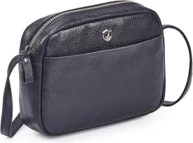 Crossbody Sling Bag for Women Trendy Real Leather Purse Mini Soft Pebbled Crossover with Card Case