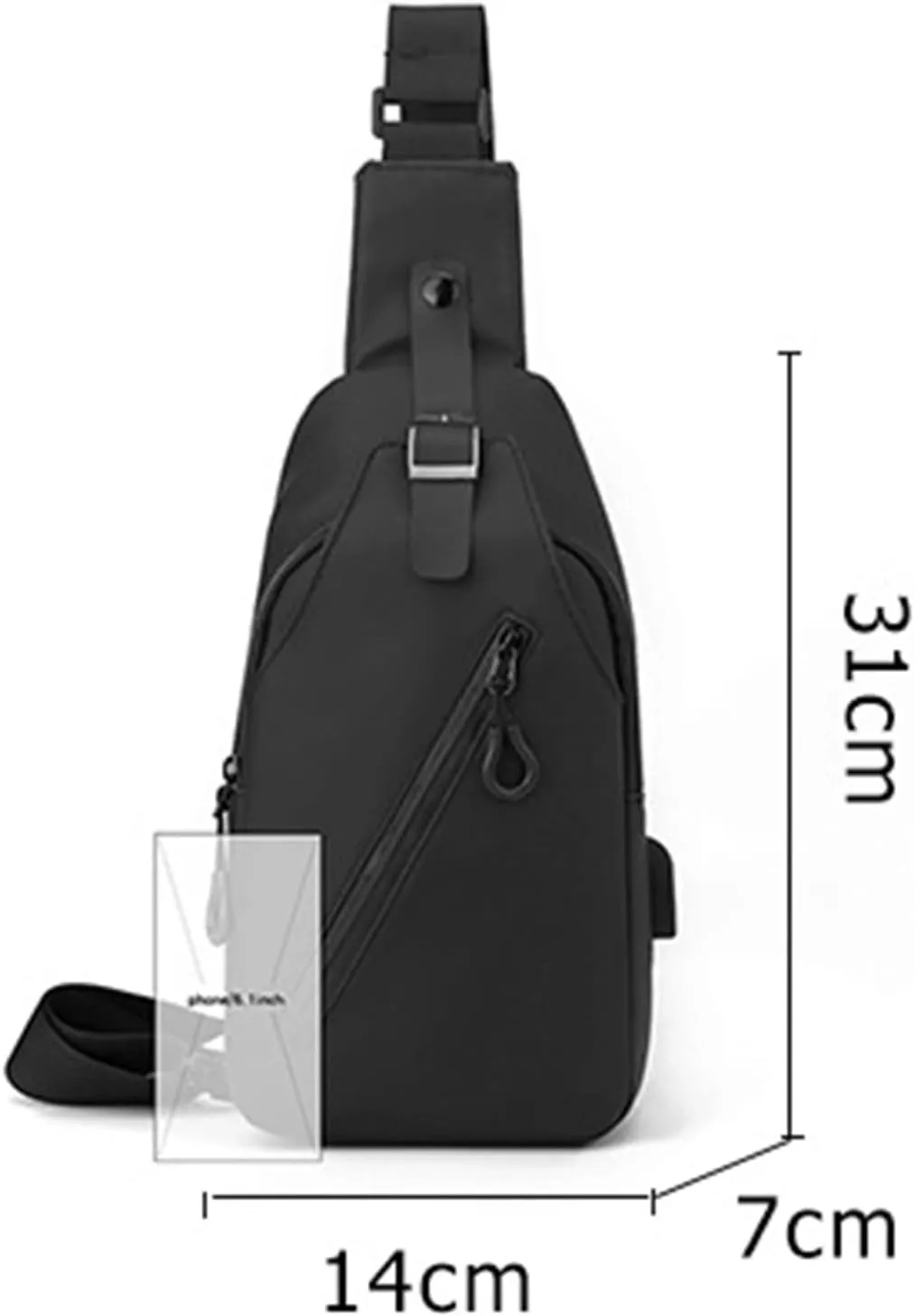 Crossbody Waist Bag Pack Men Shoulder Bags Chest Bag Fashion Linkable Data Cable Bags Outdoor Sports Locomotive