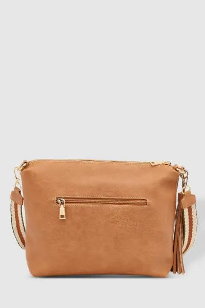 DAISY CROSSBODY BAG CAMEL STRIPE GUITAR STRAP