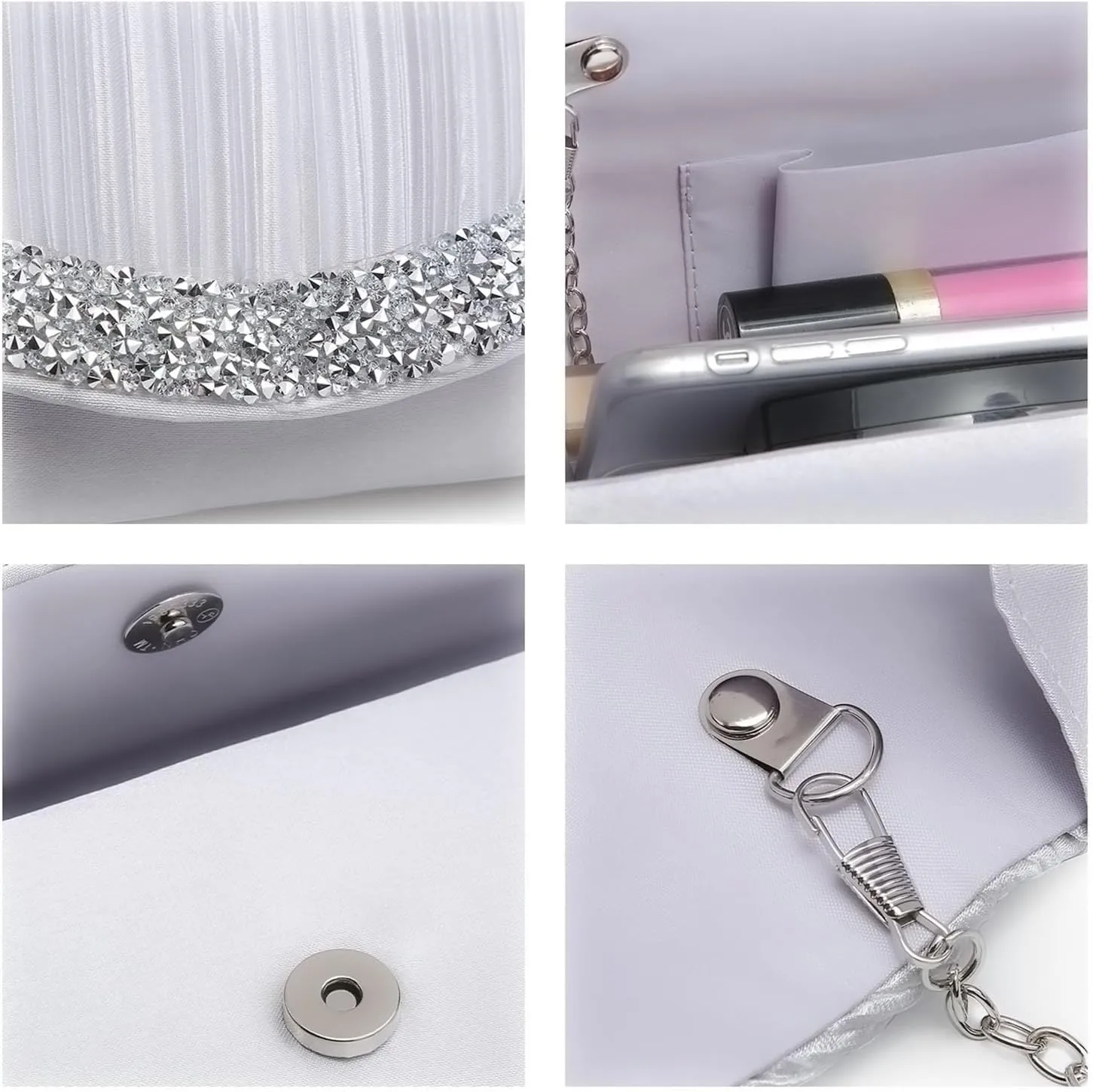 Dasein Clutch Purses for Women Evening Bags Formal Clutches with Rhinestones for Wedding Party Prom Dressy Purse