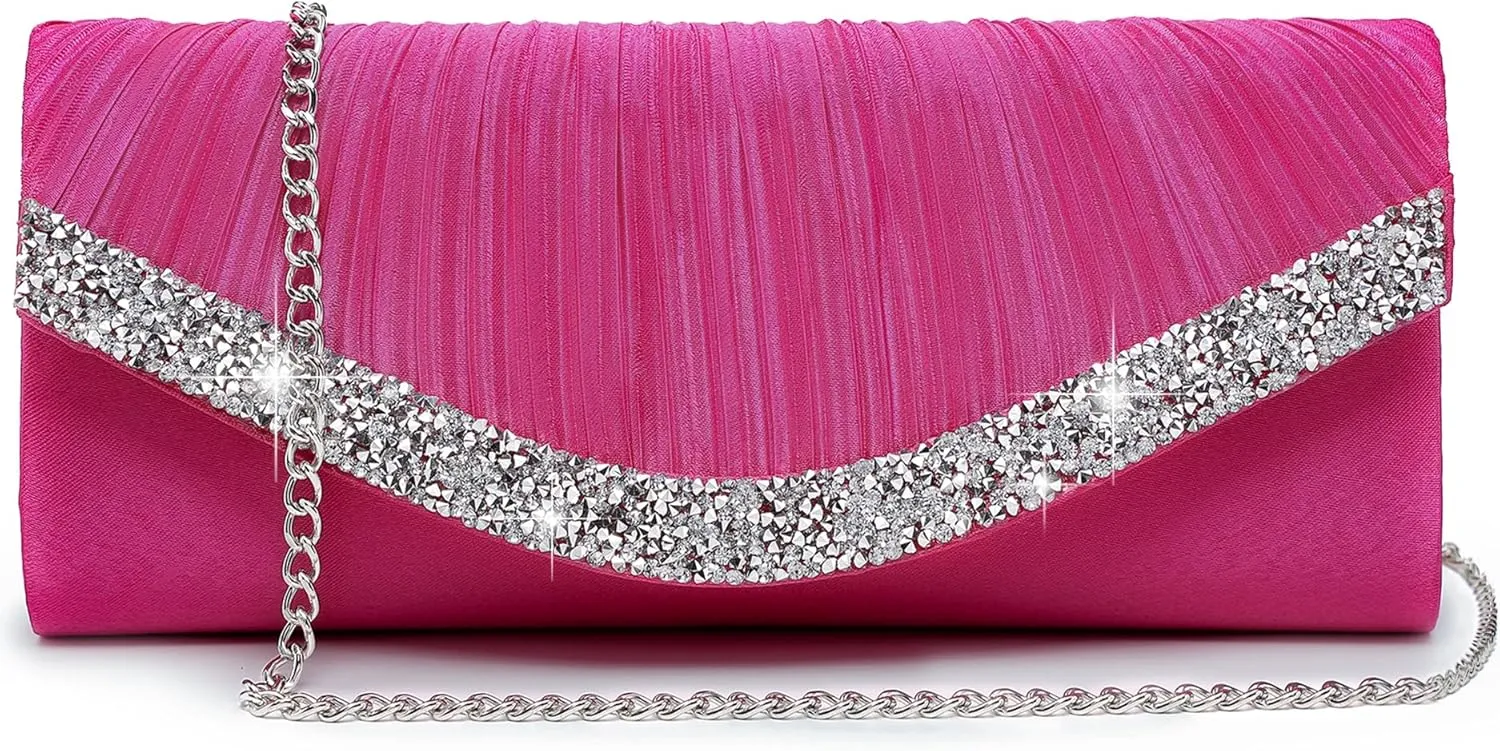 Dasein Clutch Purses for Women Evening Bags Formal Clutches with Rhinestones for Wedding Party Prom Dressy Purse