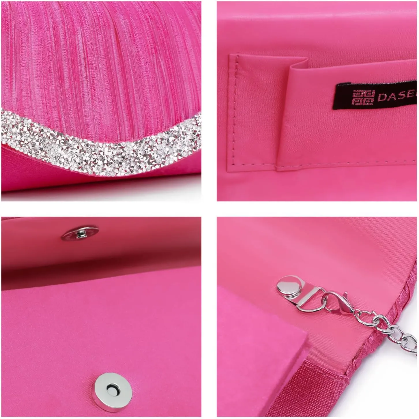 Dasein Clutch Purses for Women Evening Bags Formal Clutches with Rhinestones for Wedding Party Prom Dressy Purse