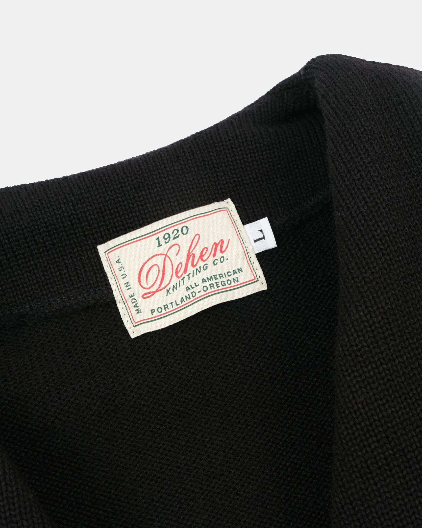 Dehen 1920 - Slouchy Varsity Cardigan - Black/Old Gold