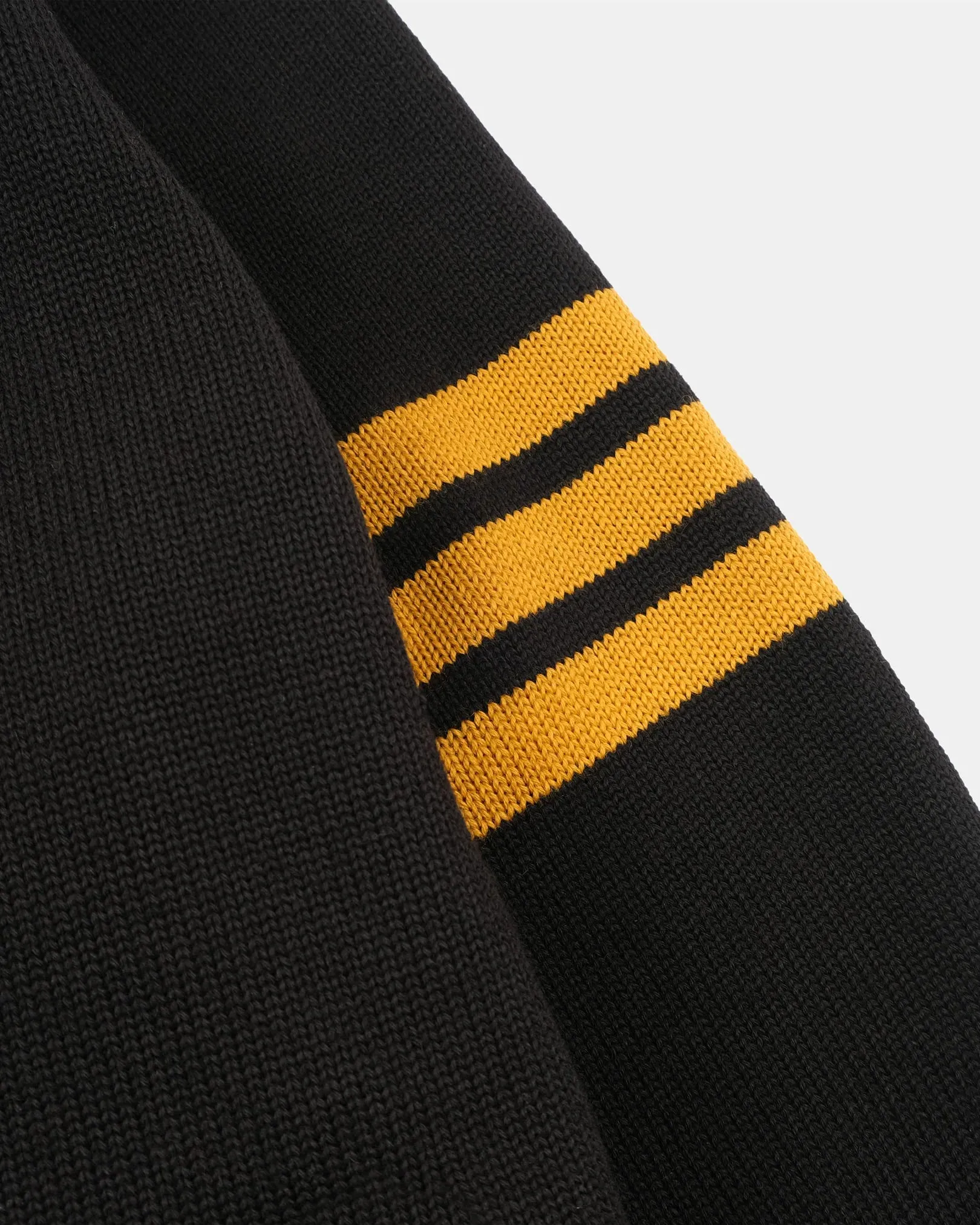 Dehen 1920 - Slouchy Varsity Cardigan - Black/Old Gold