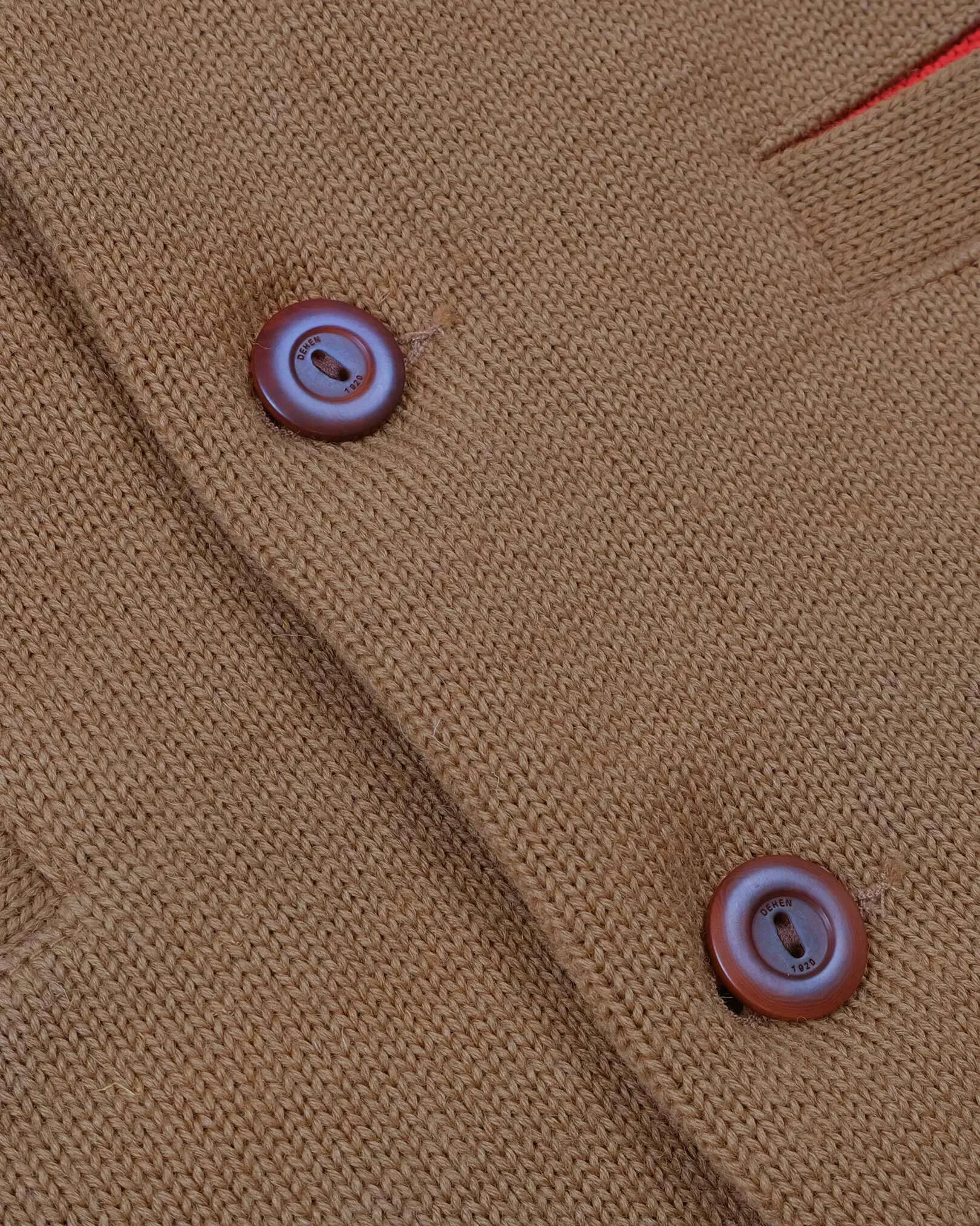 Dehen 1920 - Slouchy Varsity Cardigan - Dark tan