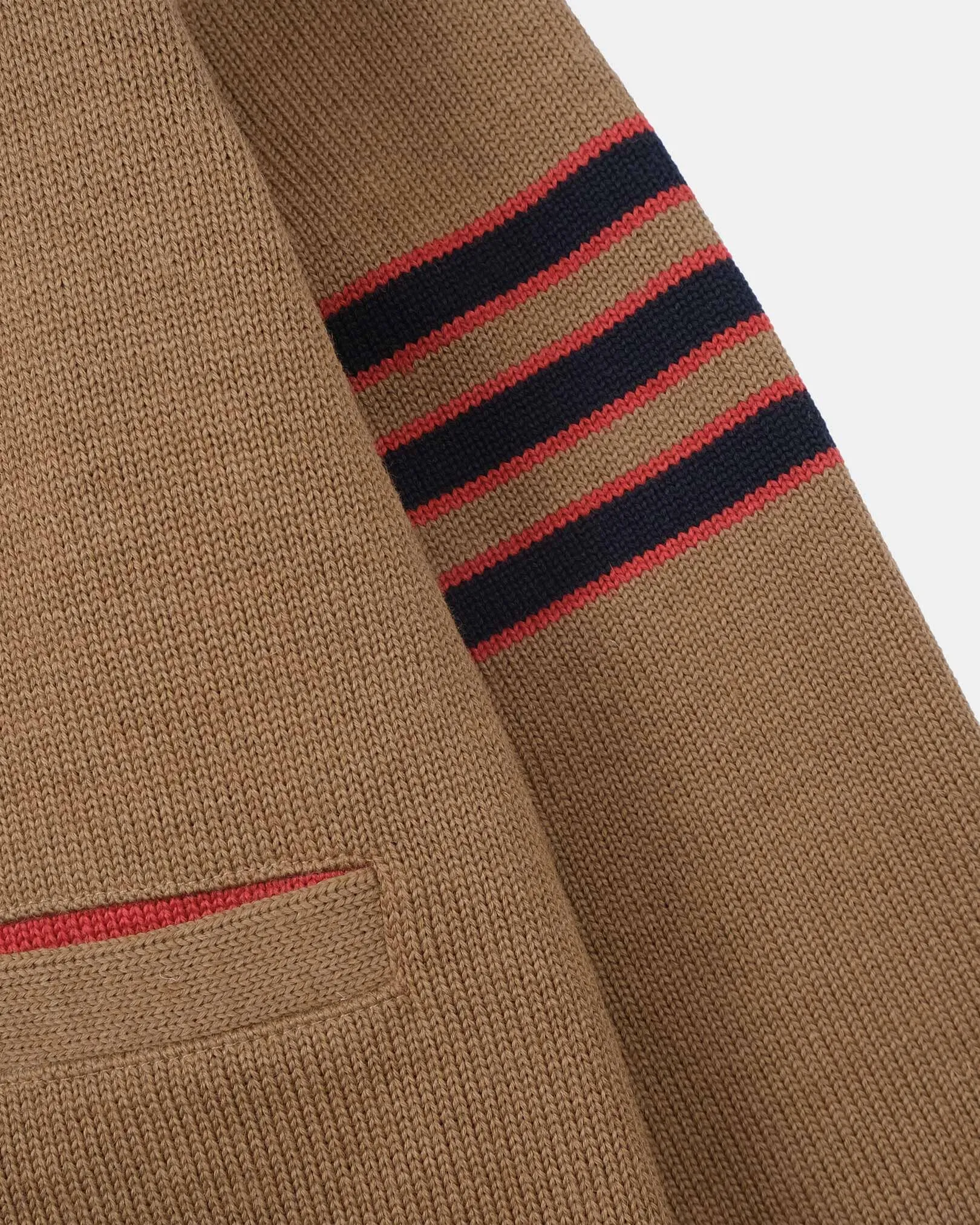 Dehen 1920 - Slouchy Varsity Cardigan - Dark tan