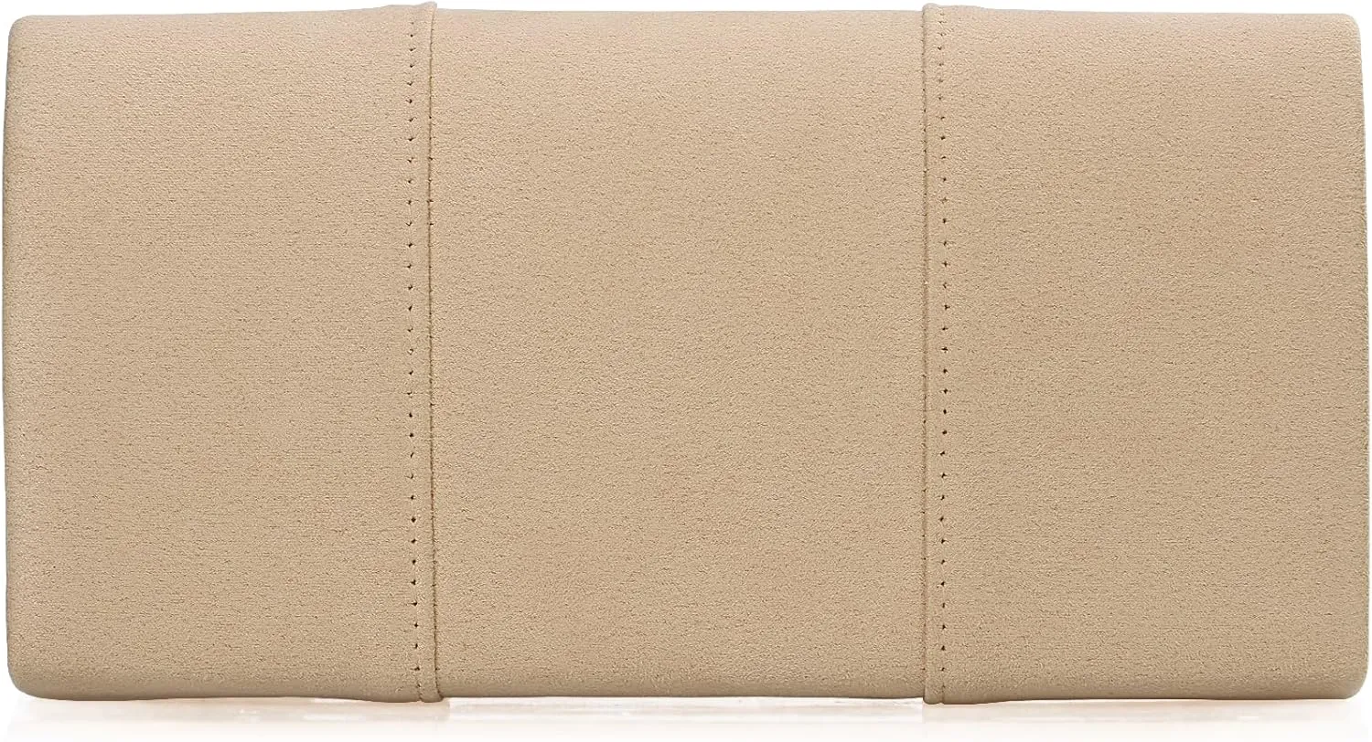 Dexmay Women Faux Suede Envelope Clutch Purse Evening Velvet Handbag Foldover Shoulder Crossbody Bag