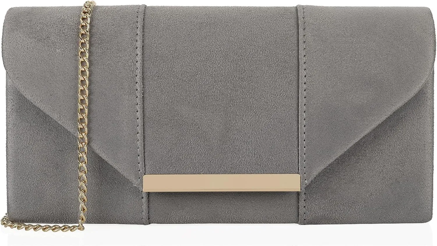 Dexmay Women Faux Suede Envelope Clutch Purse Evening Velvet Handbag Foldover Shoulder Crossbody Bag