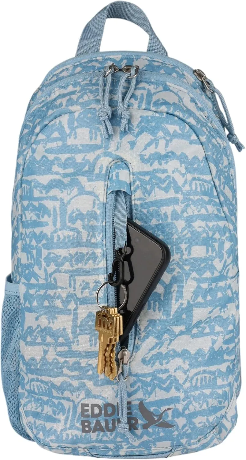 Eddie Bauer Stowaway Packable Sling Bag | Foldable | Travel | Outdoor | Lightweight | Compact | Everyday Carry | Ripstop Nylon | 10L - Blue Fog