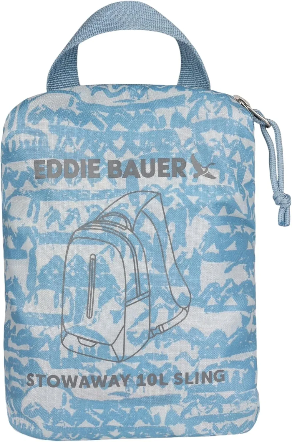 Eddie Bauer Stowaway Packable Sling Bag | Foldable | Travel | Outdoor | Lightweight | Compact | Everyday Carry | Ripstop Nylon | 10L - Blue Fog