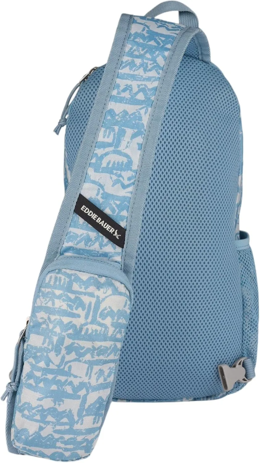 Eddie Bauer Stowaway Packable Sling Bag | Foldable | Travel | Outdoor | Lightweight | Compact | Everyday Carry | Ripstop Nylon | 10L - Blue Fog