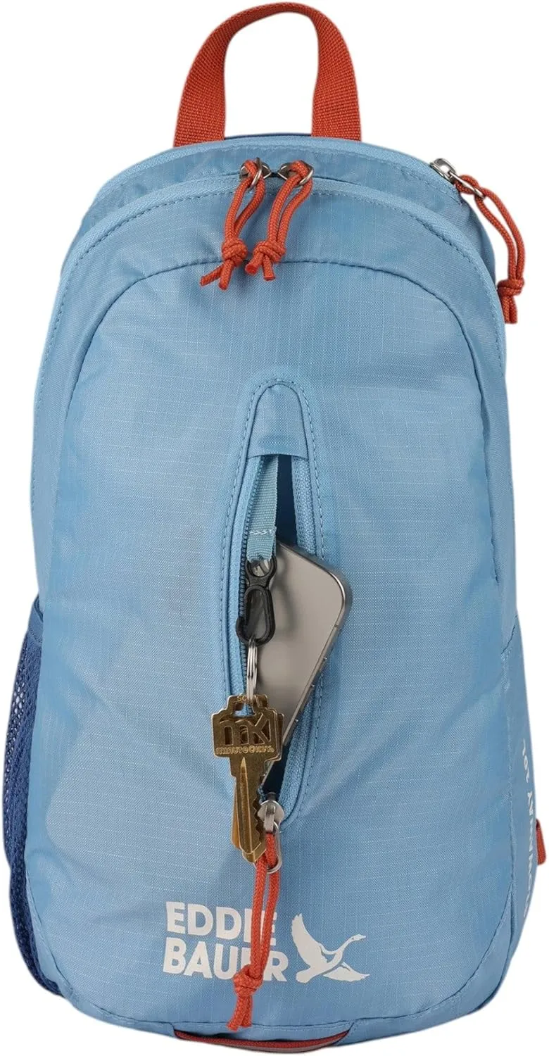 Eddie Bauer Stowaway Packable Sling Bag | Foldable | Travel | Outdoor | Lightweight | Compact | Everyday Carry | Ripstop Nylon | 10L - Coast Blue