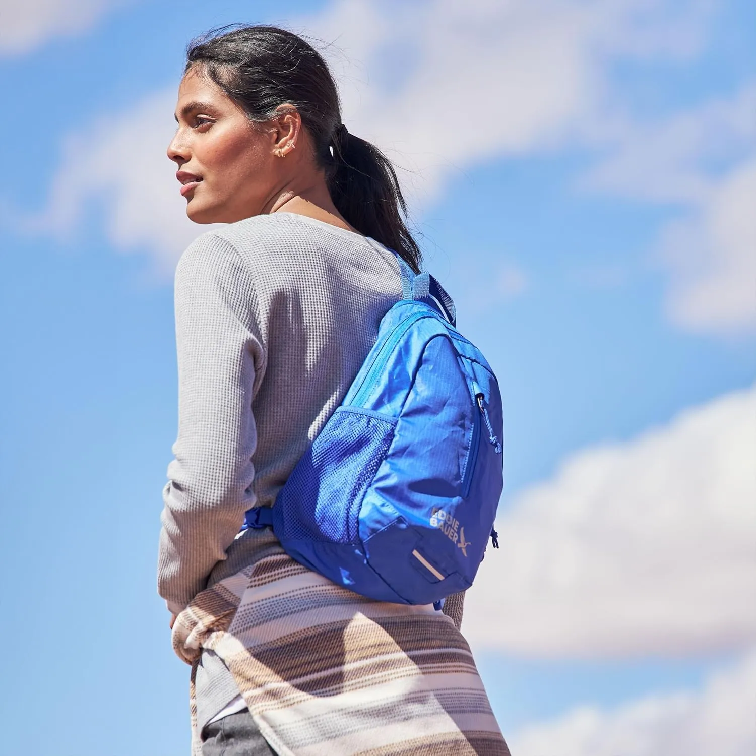 Eddie Bauer Stowaway Packable Sling Bag | Foldable | Travel | Outdoor | Lightweight | Compact | Everyday Carry | Ripstop Nylon | 10L - Tobacco