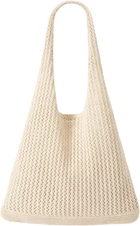 EIMMBD Crochet Bags for Women Beach Totes Bags Aesthetic Summer Tote Shoulder Hippie Bag Knit Bag