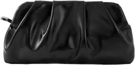 Evening Bag for Women Ruched Clutch Purse Detachable Metal Chain Crossbody Bag