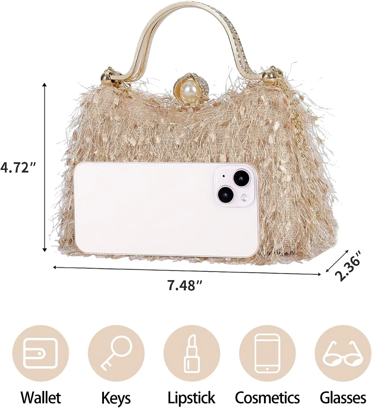 Evening Clutch Purses - Women's Evening Bag Party Purses Handbag for Cocktail/Prom/Party/Wedding/Formal