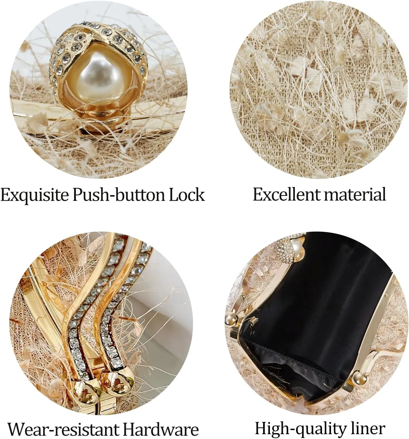 Evening Clutch Purses - Women's Evening Bag Party Purses Handbag for Cocktail/Prom/Party/Wedding/Formal