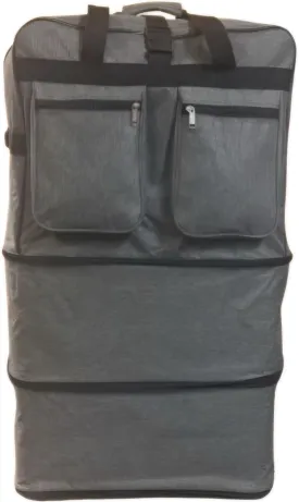 Expandable Lightweight Duffle Bag (36") Rolling wheeled Spinner Suitcase Luggage for Travel and Storage (GRAY)