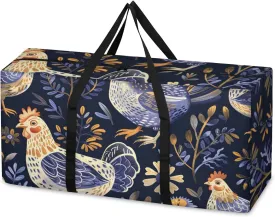 Extra Large Moving Bags Chicken Print Storage Bags with Handles and Zippers Large Packing Bags for Space Saving Storage Totes Moving Supplies
