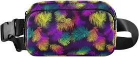 Fanny Pack Belt Bag for Women Beautiful Colorful Palm Leaves Fashion Crossbody Bag Waist Pack Sling Backpack with Adjustable Strap