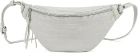 Fashion Waist Pack for Women Men Embossed Croc Leather Fanny Pack Crossbody Bags Waist Belt Bag for Travel Hiking Cycling Off White