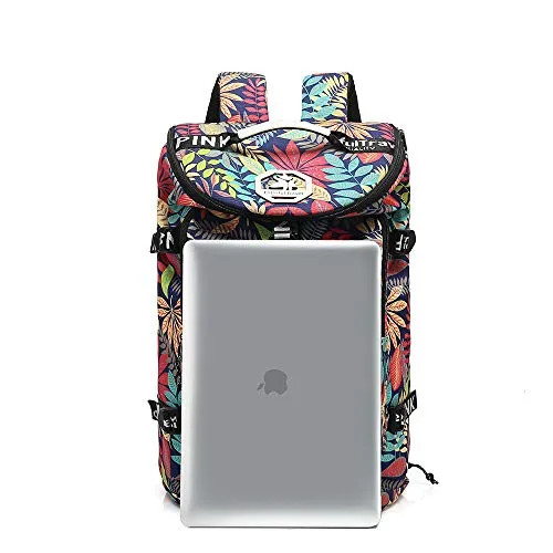 Floral Duffel Bag Backpack with Shoes Compartment for travel