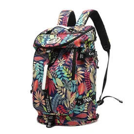 Floral Duffel Bag Backpack with Shoes Compartment for travel