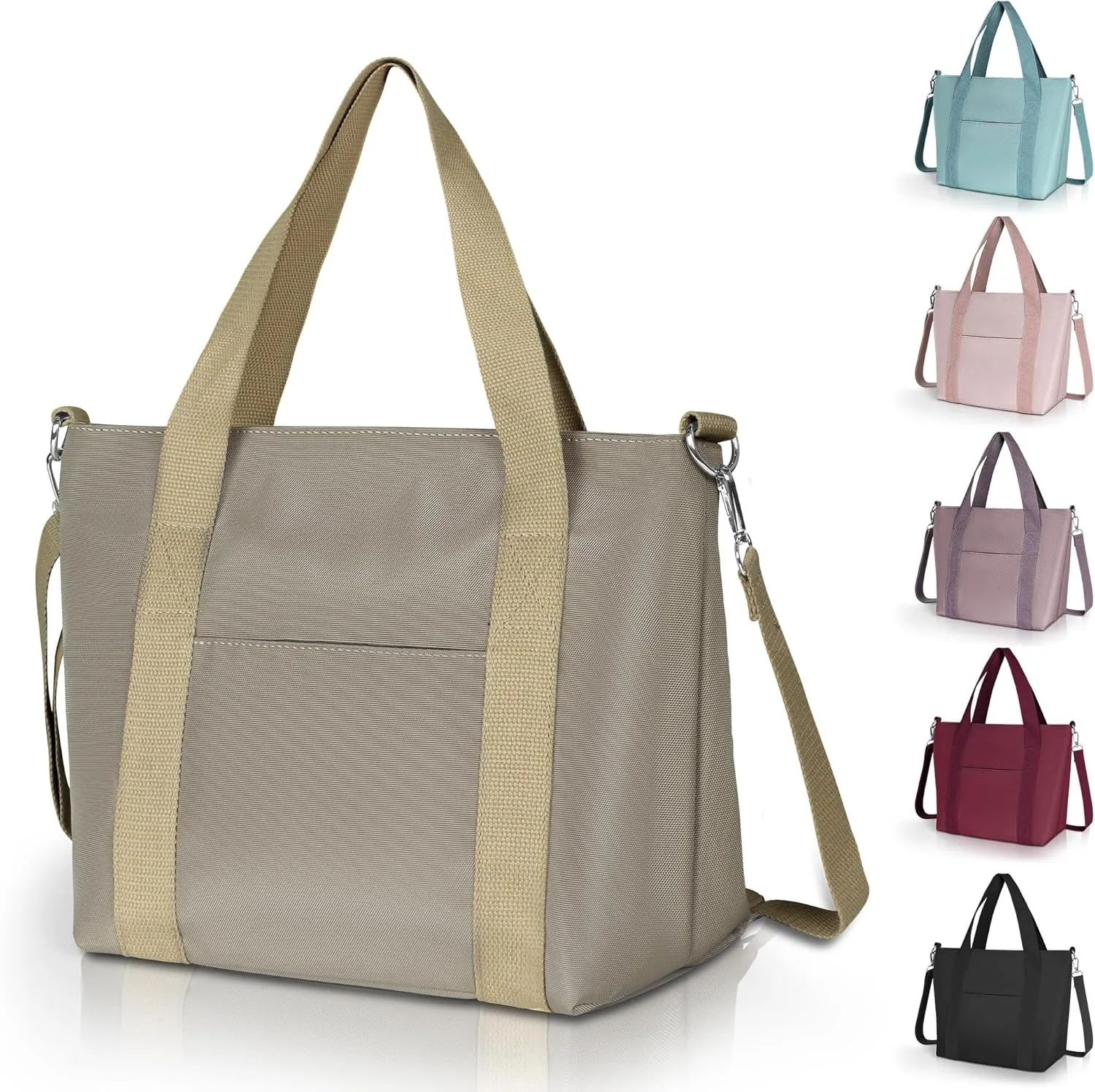 Geestock Small Tote Bag for Women with Zipper, Cute Casual Tote Purse Bag, Waterproof Top Handle Shoulder Crossbody Handbag