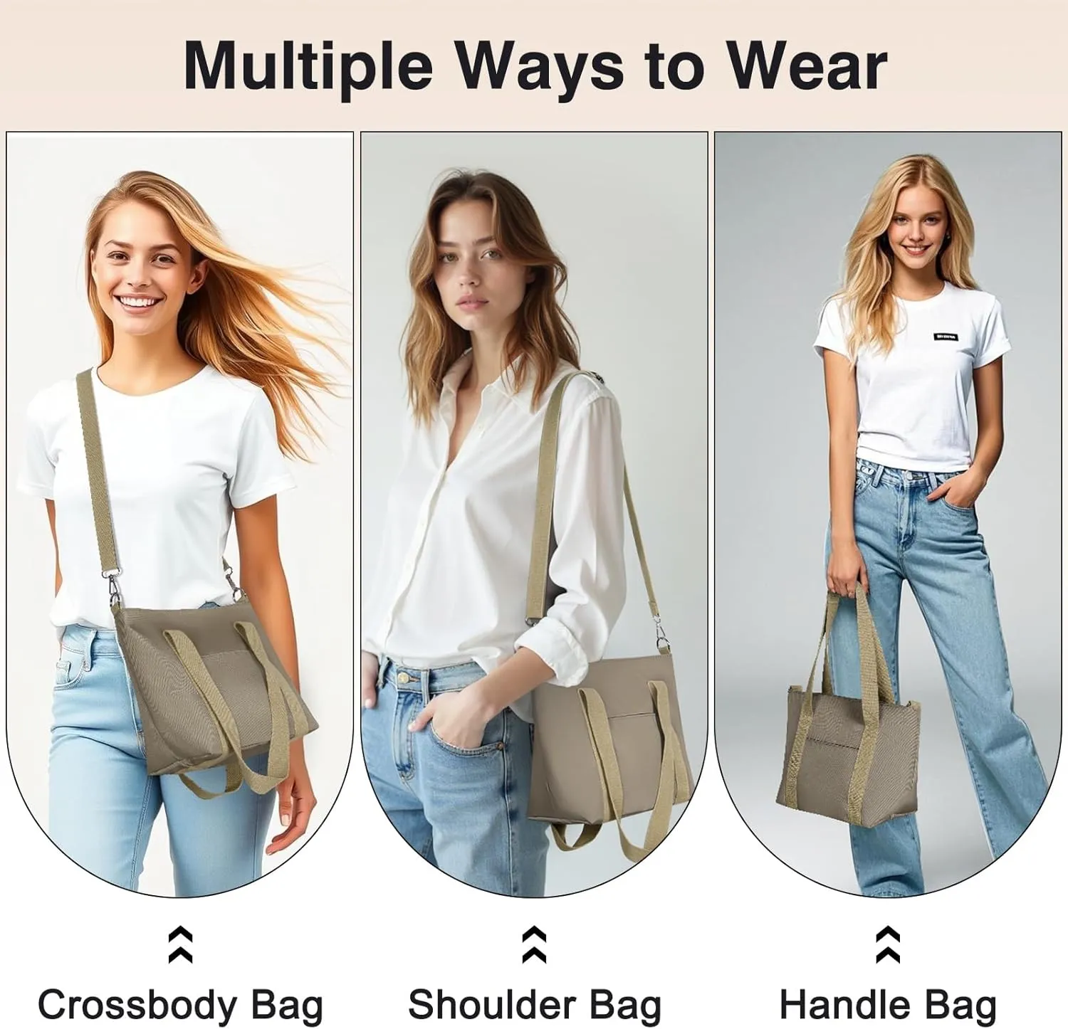 Geestock Small Tote Bag for Women with Zipper, Cute Casual Tote Purse Bag, Waterproof Top Handle Shoulder Crossbody Handbag