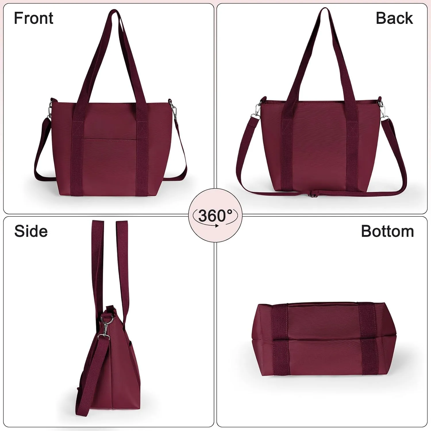 Geestock Small Tote Bag for Women with Zipper, Cute Casual Tote Purse Bag, Waterproof Top Handle Shoulder Crossbody Handbag