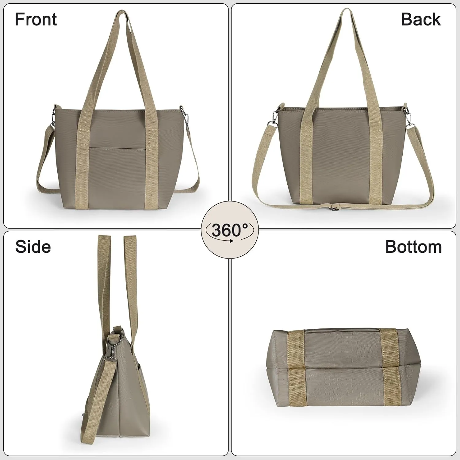 Geestock Small Tote Bag for Women with Zipper, Cute Casual Tote Purse Bag, Waterproof Top Handle Shoulder Crossbody Handbag