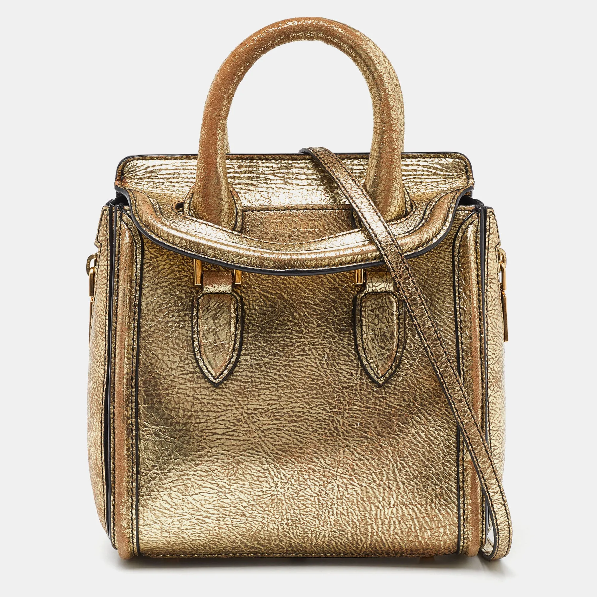 Gold Leather Mini Heroine Bag
