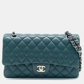 Green Caviar Leather Classic Medium Flap Bag