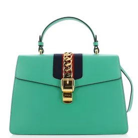 GUCCI Sylvie Top Handle Bag Leather Large