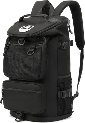 Gym Duffle Bag Backpack 4-Way Waterproof with Shoes Compartment for travel Sport Hiking laptop (Black)