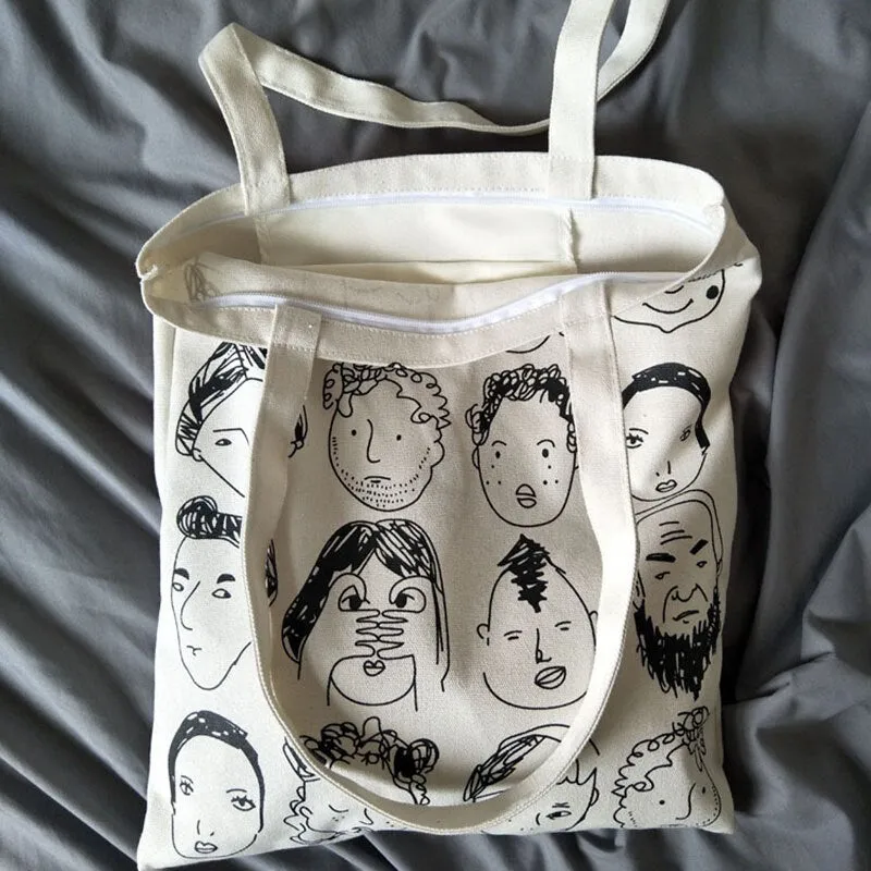 Halloween 2021 Canvas Tote Bag For Women Fashion Handbags Eco Reusable Cloth Shopping Bag Student School Bags Ladies Casual Shopper Bag