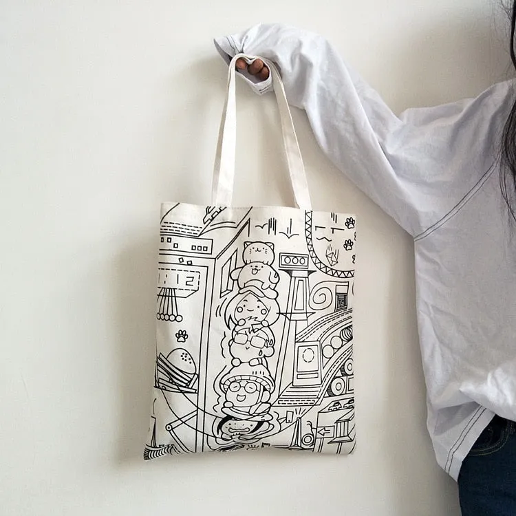 Halloween 2021 Canvas Tote Bag For Women Fashion Handbags Eco Reusable Cloth Shopping Bag Student School Bags Ladies Casual Shopper Bag