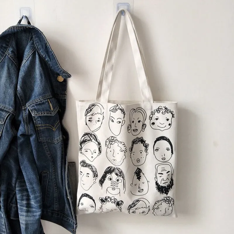 Halloween 2021 Canvas Tote Bag For Women Fashion Handbags Eco Reusable Cloth Shopping Bag Student School Bags Ladies Casual Shopper Bag