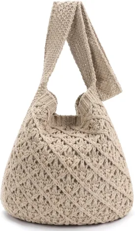 Hatisan Women's Crochet Tote Bags - Large Aesthetic Knit Shoulder Handbags