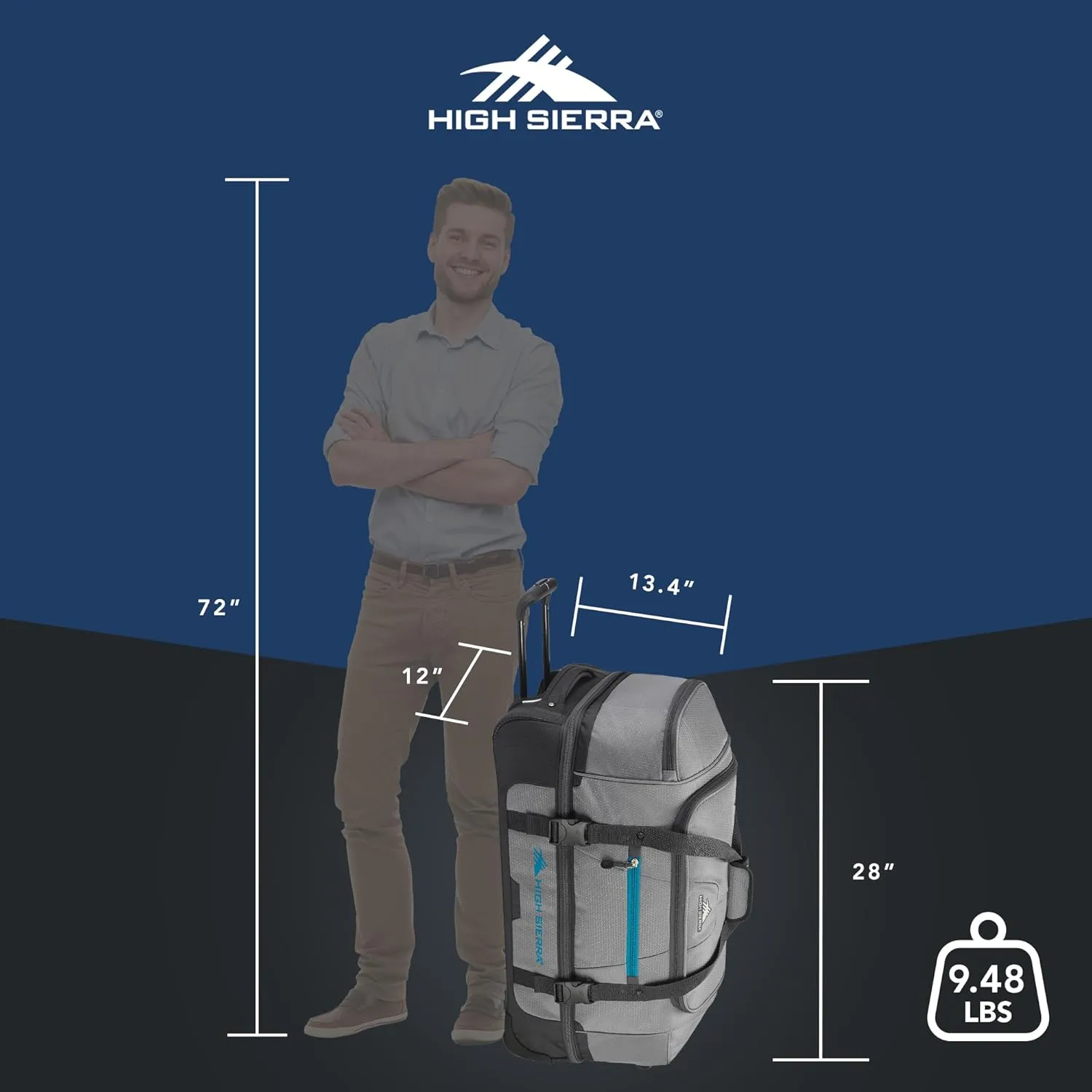 High Sierra Travel Bag, Steel Grey/Mercury, 28